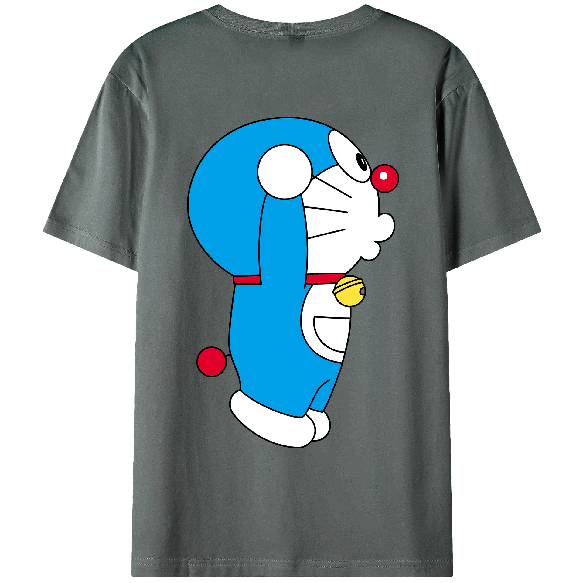 （画像用） ドラえもん Doraemon 綿100％ メンズ半袖Tシャツ（バックプリント） 通気性